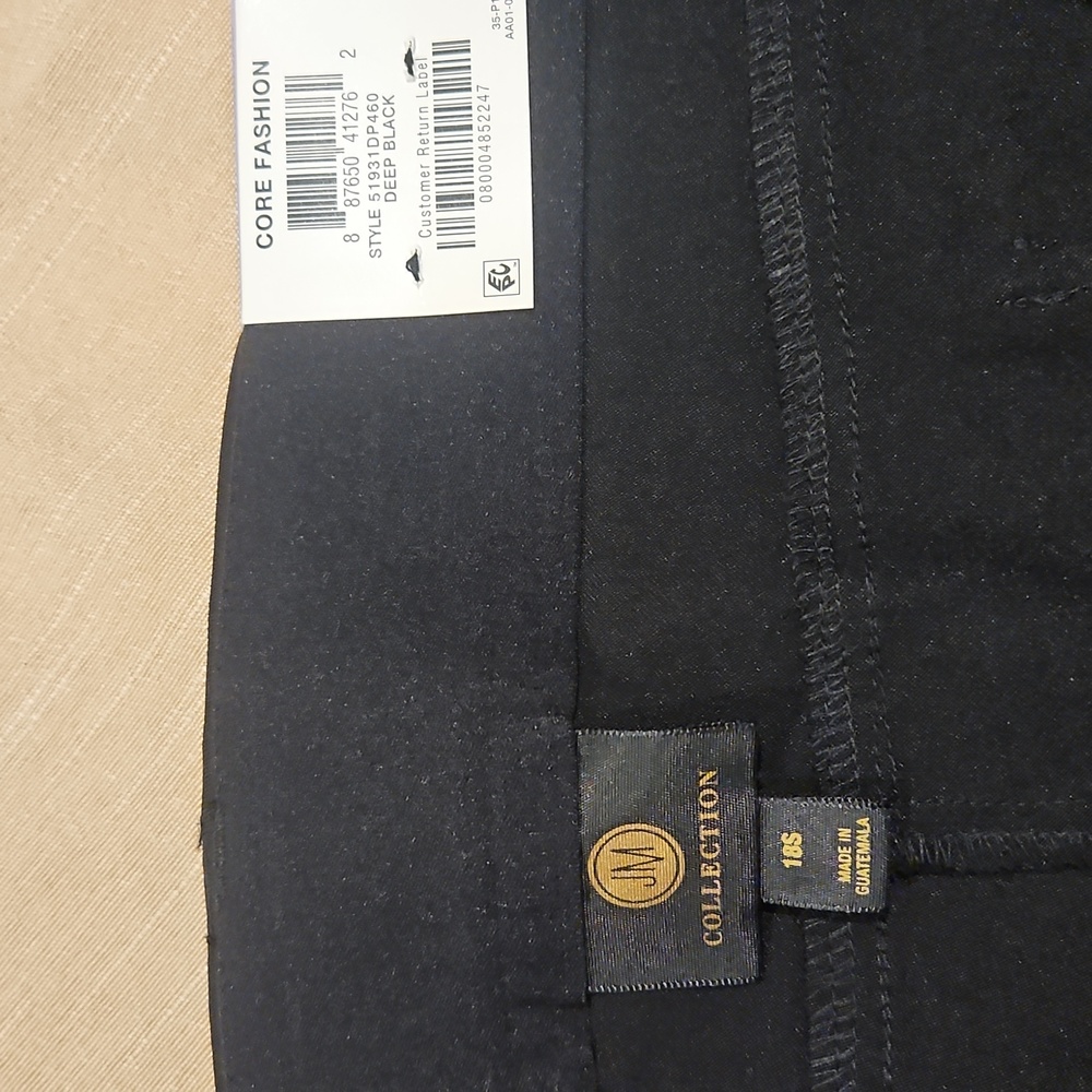 JM Collection Black Professional Straight Leg Curvy Fit Pants 18S